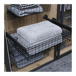 Gardrób kosár 600 mm – fekete  REJS Variant Multi Line sínrendszerhez