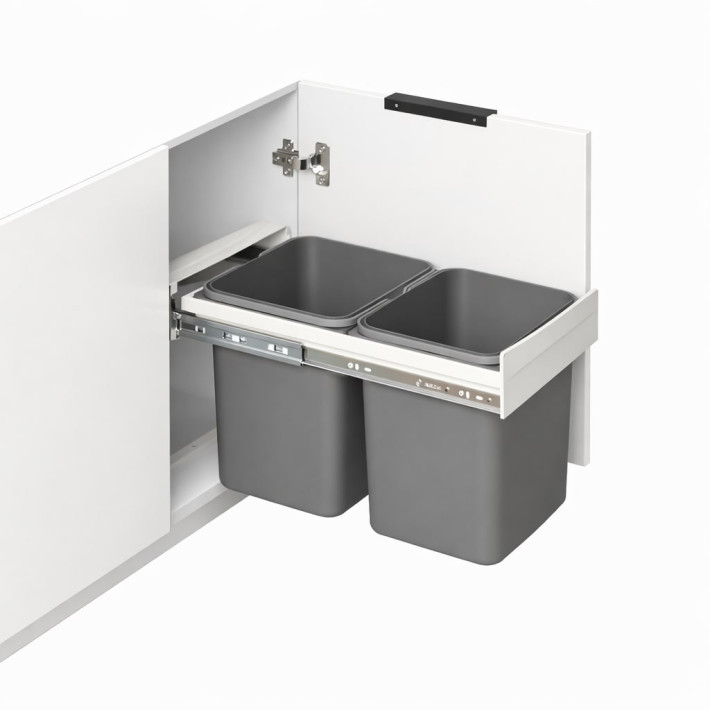 REJS JC 602 Kihúzható szemetes (2x15L), 40-es szekrénybe H-330, 500 mm mély