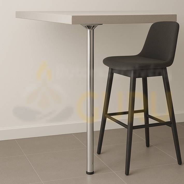 Krómozott fém bárasztalláb – 1100 mm, kerek 60 mm csőátmérő