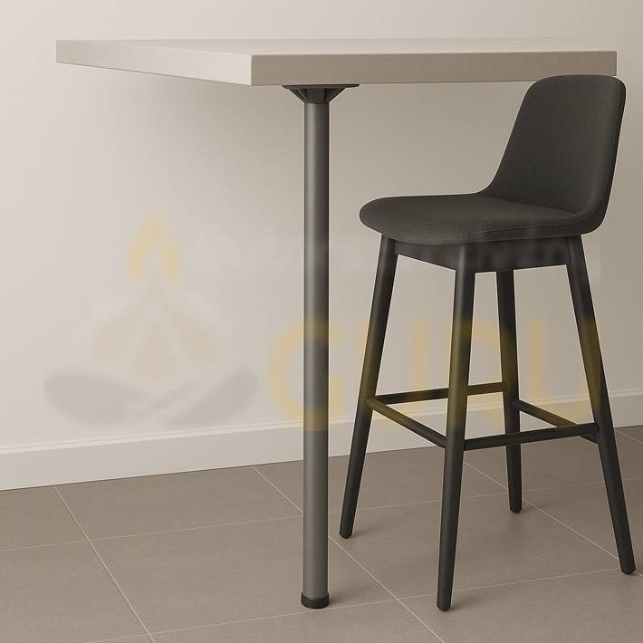 Matt króm fém bárasztalláb – 1100 mm, 60 mm átmérő