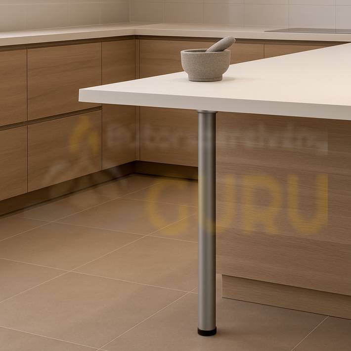 Krómozott fém bútorláb – 820 mm magas, kerek 60 mm