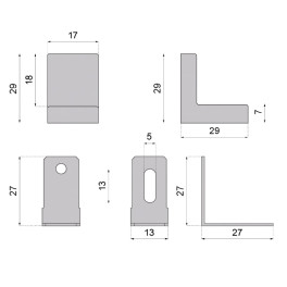 Polcrögzítő KN-375, fekete