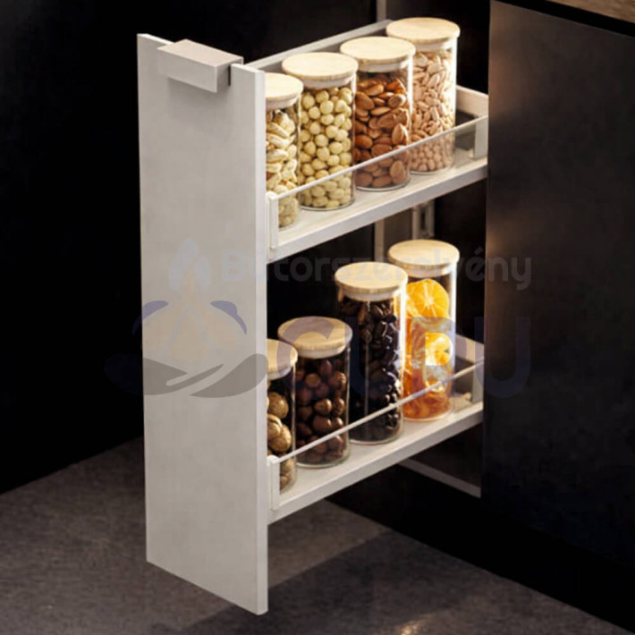 Maxima PURO mini oldalsó kihúzó  Matt fehér / üveges 200 mm - Balos