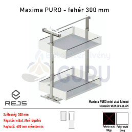 Maxima PURO mini alsó kihúzó Fehér / üveges 300 mm