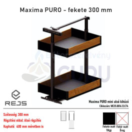 Maxima PURO mini alsó kihúzó Fekete / tölgy 300 mm