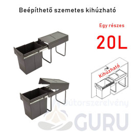 kihúzható szemetes 20 literes nyíló ajtóhoz