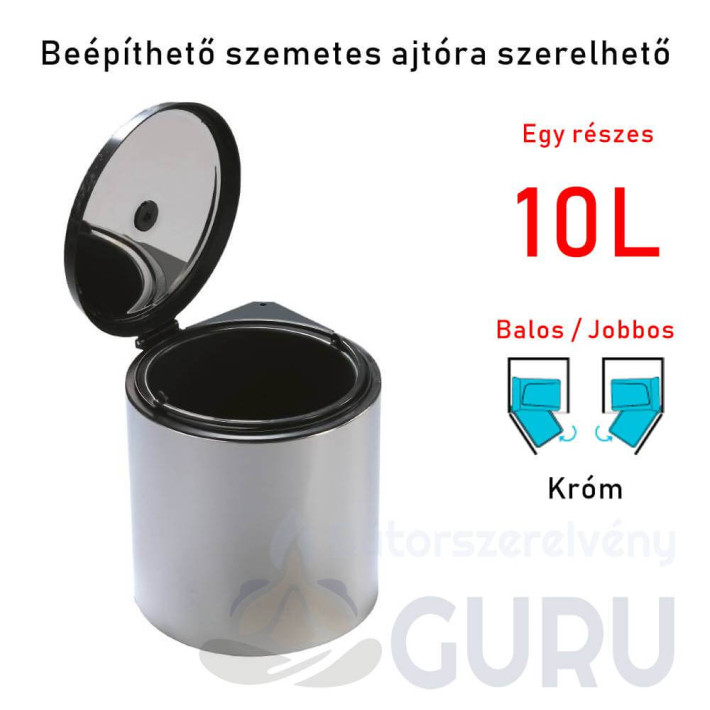 ajtóra szerelhető szeméttároló 10 literes