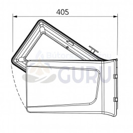 Ajtóra szerelhető, nyíló szemetes – 1×20 L