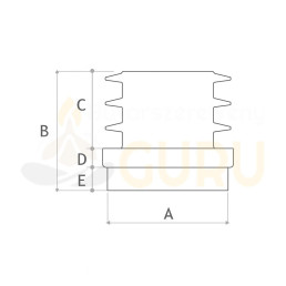 Filcpárnás fekete bordás ovális csővégzáró – 10×20 mm