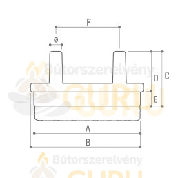 Két tüskés fekete végzáró filccel, 12×32 mm, 4 mm-es tüskékkel